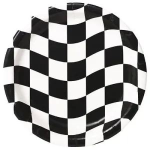 Checkered Flag Paper Dessert Plates, 7'' | 8 ct