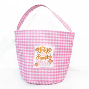 Hello Pumpkin Pink Checkered Treat Bag