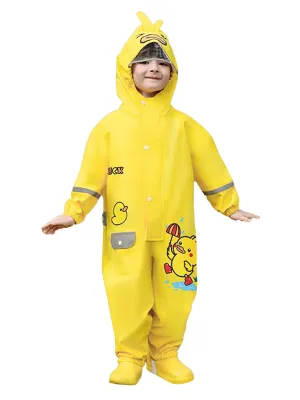 Little Surprise Box Yellow Duckling theme full Jumpsuit Style Raincoat for Toddlers and Kids