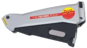 L.S. Starrett 67584 Hidden Edge Utility Knives, 6 1/2 in, Utility Steel Blade, Aluminum, Silver (1 EA)