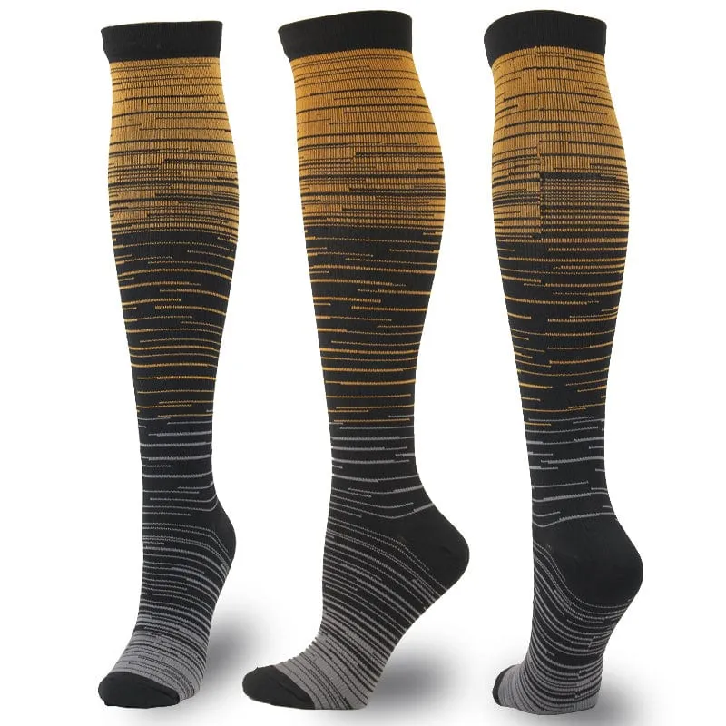 Men and Women Gradient Color Design Compression Socks