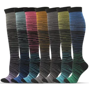 Men and Women Gradient Color Design Compression Socks