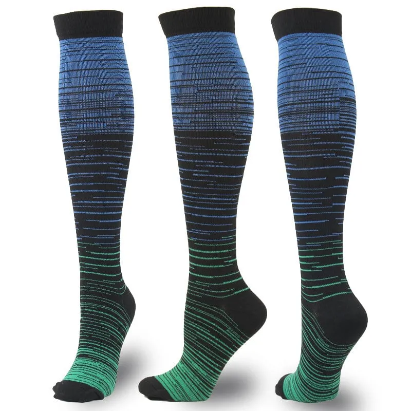 Men and Women Gradient Color Design Compression Socks