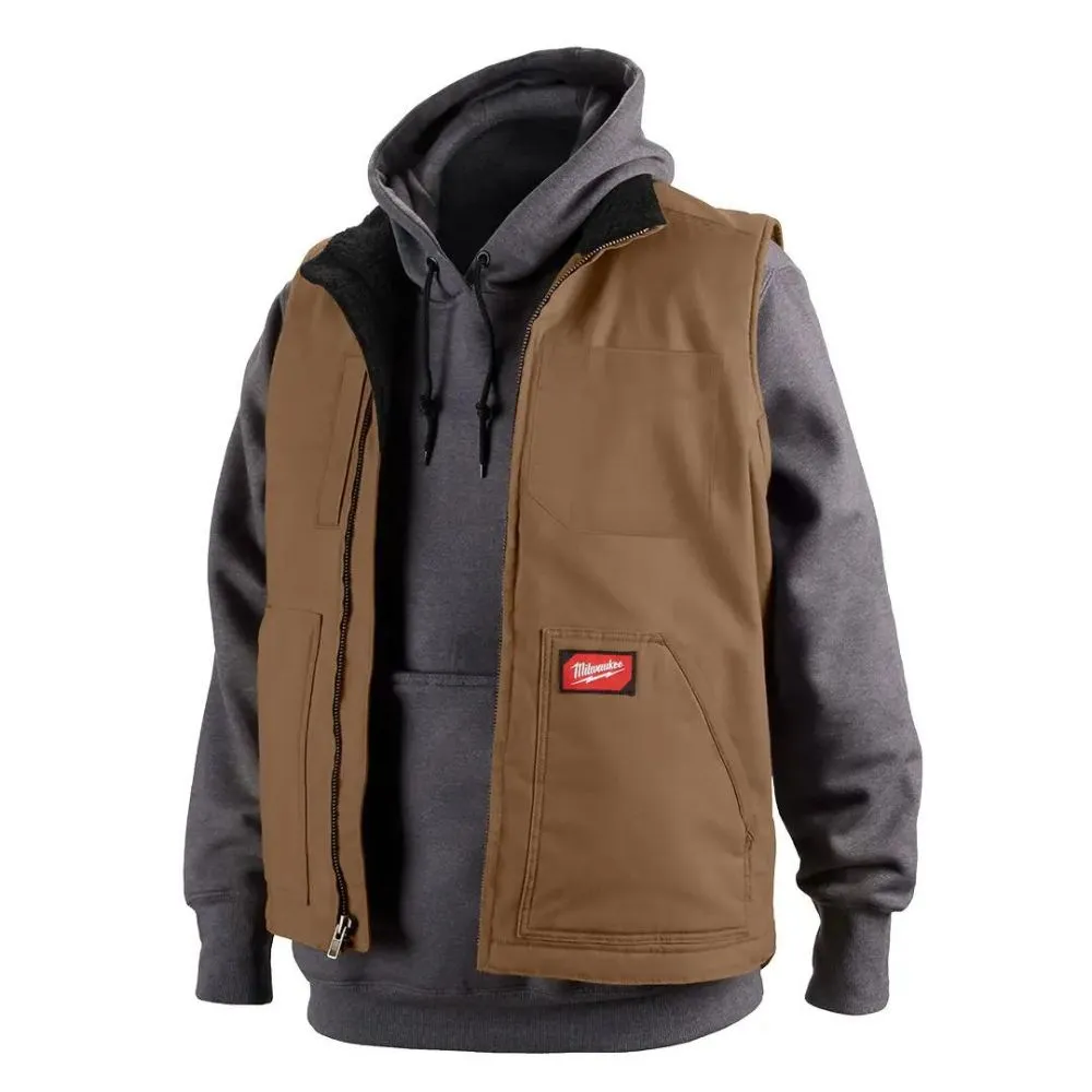 Milwaukee 801BR-S Heavy Duty Sherpa-Lined Vest - Brown S