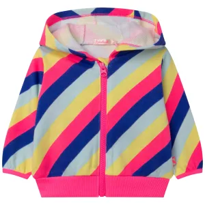 Multi Diagonal Striped Zip Up