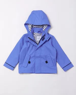 Ocean Blue Stripy Raincoat